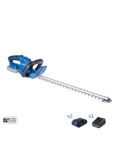 Tagliasiepi 20v 2 batteria 2.0Ah e caricabatteria ixes Scheppach c-ht570-x