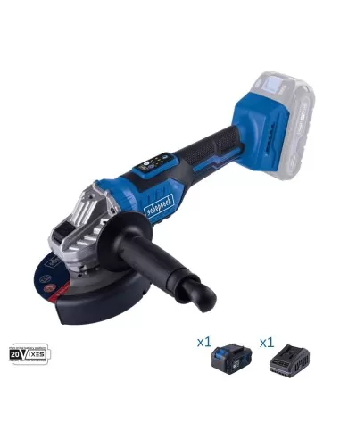 Smerigliatrice 20v batteria 4.0Ah e caricabatteria ixes Scheppach bc-ag125-x