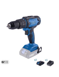 Trapano avvitatore 20v 2 batterie 2.0Ah e caricabatteria ixes Scheppach c-cd45-x