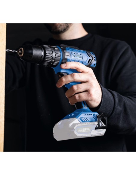 Trapano avvitatore 20v 2 batterie 2.0Ah e caricabatteria ixes Scheppach c-cd45-x