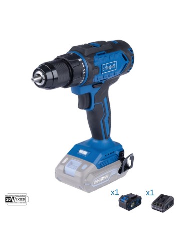 Trapano avvitatore 20v batteria 4.0Ah e caricabatteria ixes Scheppach c-dd45-x
