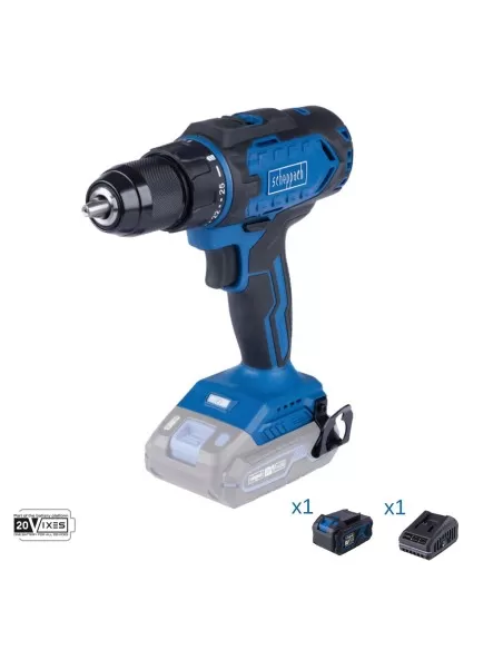 Trapano avvitatore 20v batteria 4.0Ah e caricabatteria ixes Scheppach c-dd45-x