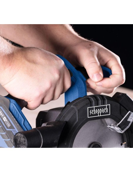 Sega circolare 20v 2 batterie 4.0Ah + caricabatteria ixes Scheppach c-hcs165-x