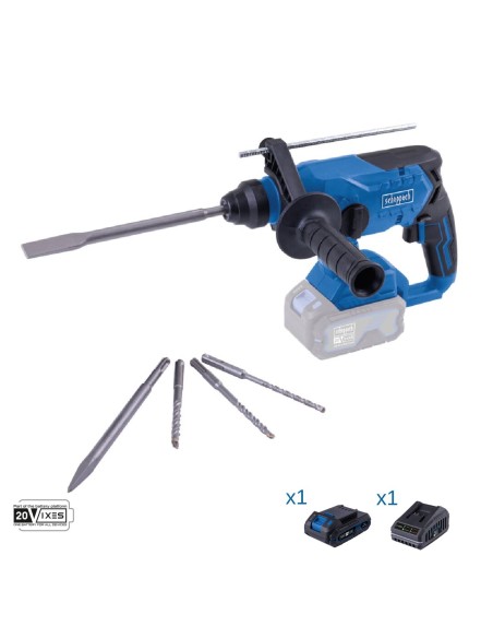 Tassellatore 20v batteria 2.0Ah + caricabatteria ixes Scheppach bc-rhd230-x