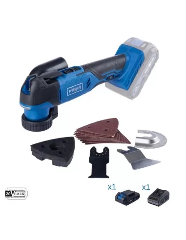 Utensile multifunzione 20v batteria 2.0Ah caricabatteria ixes Scheppach c-mt40-x