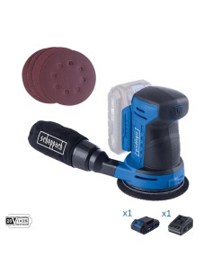 Levigatrice orbitale 20v batteria 2.0Ah caricabatteria ixes Scheppach c-obs125-x