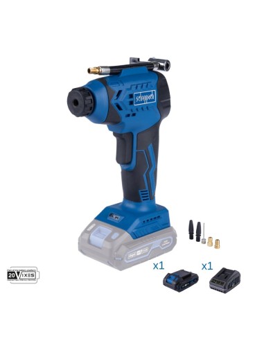 Compressore portatile 20v batteria 2.0Ah caricabatteria ixes Scheppach c-ac20-x
