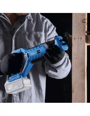 2 - Sega a gattuccio 20v 2 batterie 2.0Ah + caricabatteria ixes Scheppach c-rs100-x