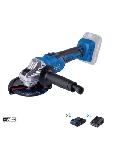 Smerigliatrice 20v batteria 2.0Ah + caricabatteria ixes Scheppach c-ag125-x