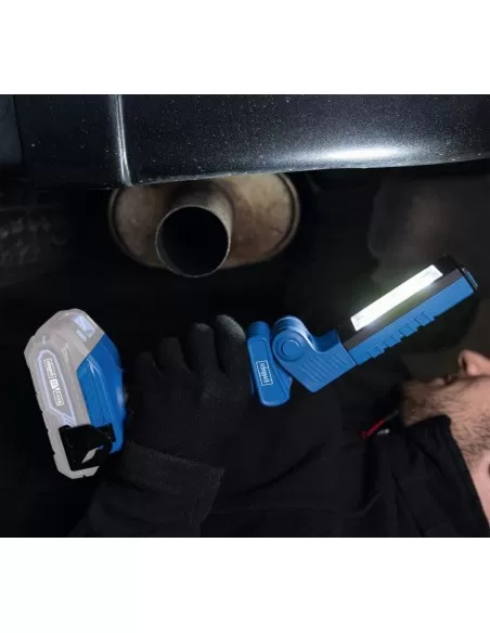 6 - Lampada lavoro led 20v batteria 2.0Ah + caricabatteria ixes Scheppach c-wl20-x