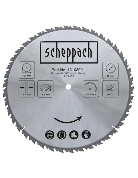 Lama circolare legno 700x30x4,5mm 42t Scheppach