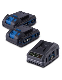 Startekit con 2 batterie 20v 2.0Ah e caricabatteria 2.4a serie ixes Scheppach