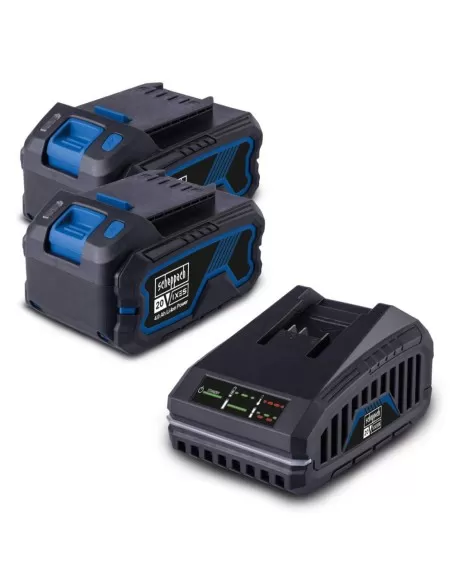 Startekit con 2 batterie 20v 4.0Ah e caricabatteria 2.4a serie ixes Scheppach