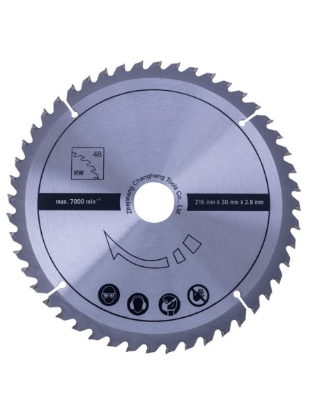 Lama circolare 216 mm 48t per legno per troncatrice Scheppach hm216