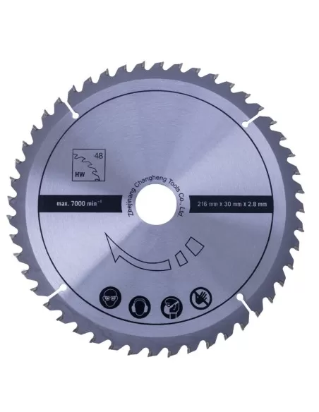 1 - Lama circolare 216 mm 48t per legno per troncatrice Scheppach hm216