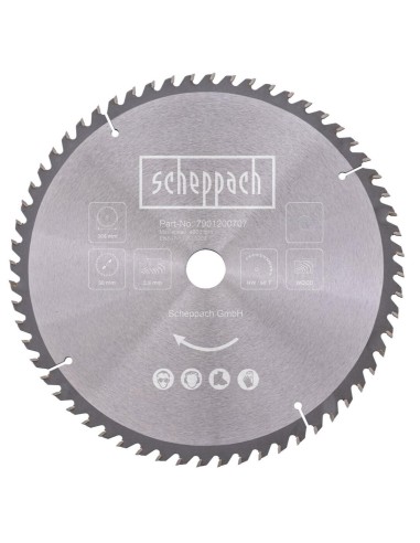 Lama circolare 305 mm 60t per legno per troncatrice Scheppach hm305sl