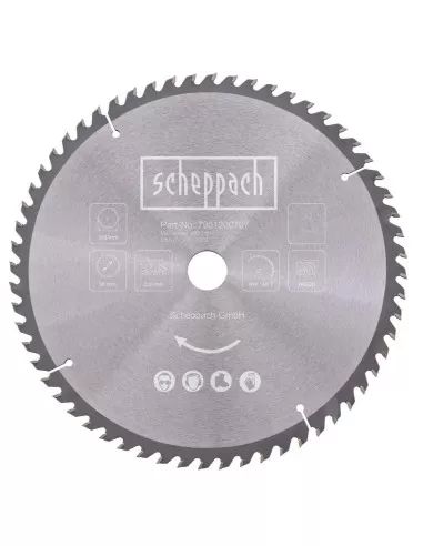 1 - Lama circolare 305 mm 60t per legno per troncatrice Scheppach hm305sl