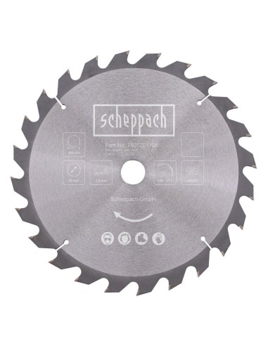 Lama circolare 305 mm 24t per legno per troncatrice Scheppach hm305