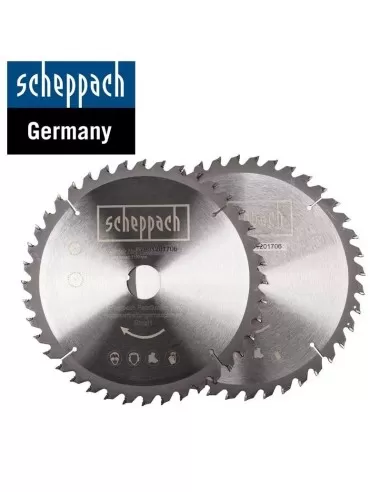 1 - Set 2 lame circolari 216 mm 40t multimateriale per troncatrice Scheppach hm216