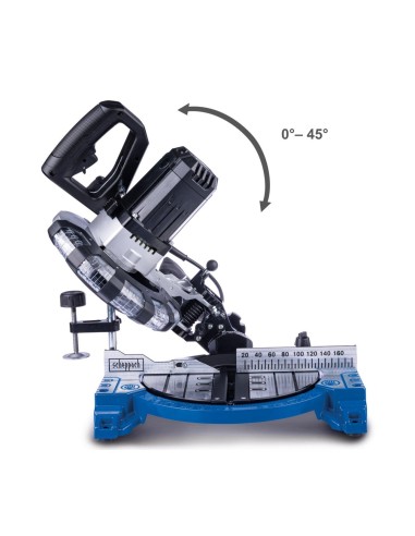 Troncatrice radiale per legno 1500W sega da 210mm Scheppach hm210l