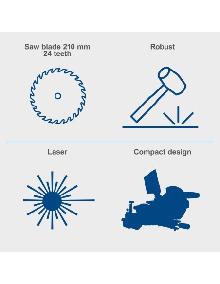 Troncatrice radiale per legno 1500W sega da 210mm Scheppach hm210l