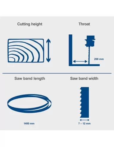 Sega a nastro Scheppach hbs25 per legno 350W 80x200 con accessori