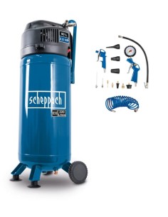 Compressore aria verticale 50 lt 10 bar con kit 13 accessori Scheppach hc51v