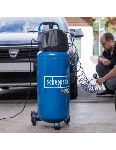 Compressore aria verticale 50 lt 10 bar con kit 13 accessori Scheppach hc51v