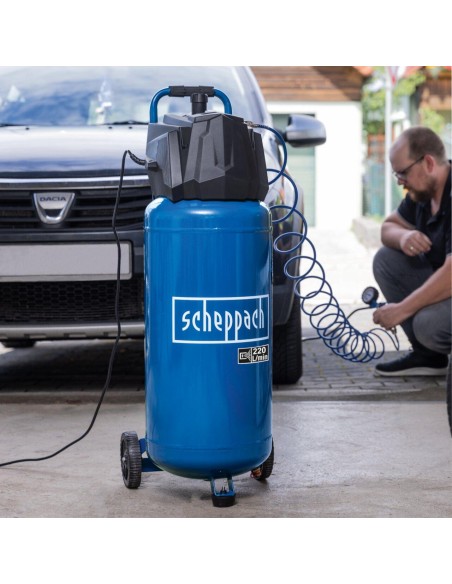 Compressore aria verticale 50 lt 10 bar con kit 13 accessori Scheppach hc51v