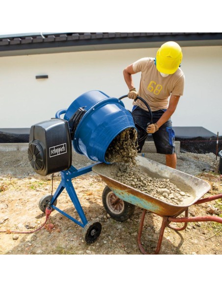 Betoniera elettrica 125lt 550w Scheppach mix125 per malta calcestruzzo e cemento