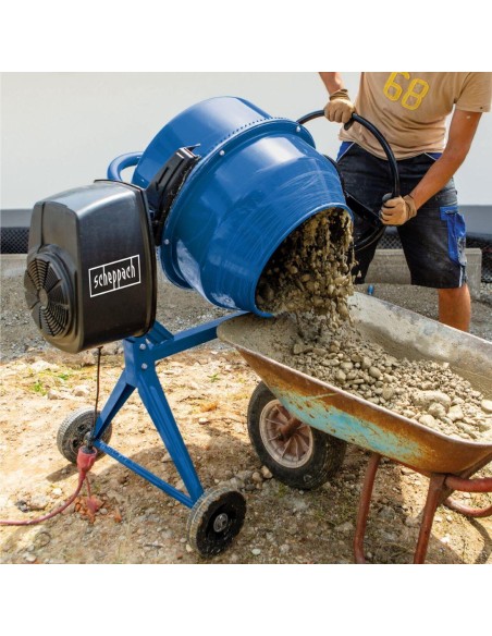 Betoniera elettrica 125lt 550w Scheppach mix125 per malta calcestruzzo e cemento