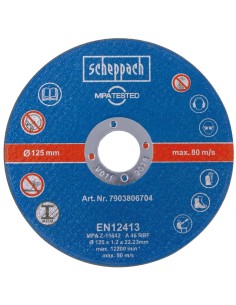 Set 12 dischi abrasivi da taglio per metallo 125mm Scheppach