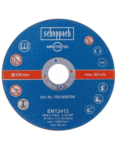 1 - Set 12 dischi abrasivi da taglio per metallo 125mm Scheppach