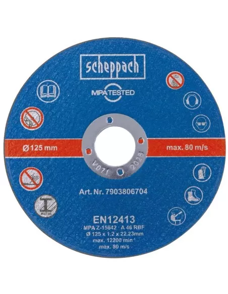 1 - Set 12 dischi abrasivi da taglio per metallo 125mm Scheppach