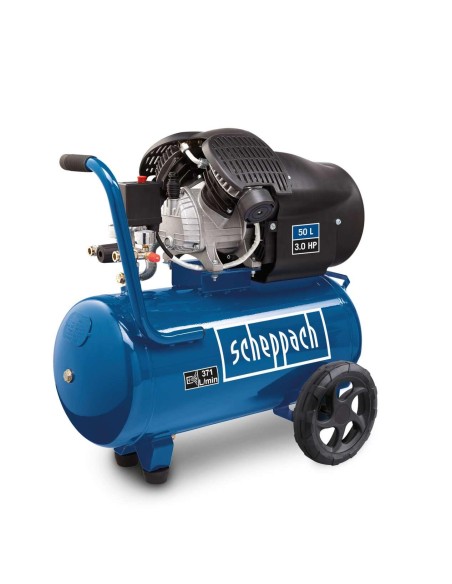 Compressore aria 50lt lubrificato 10bar 3.0HP portata 371lt/min Scheppach hc500