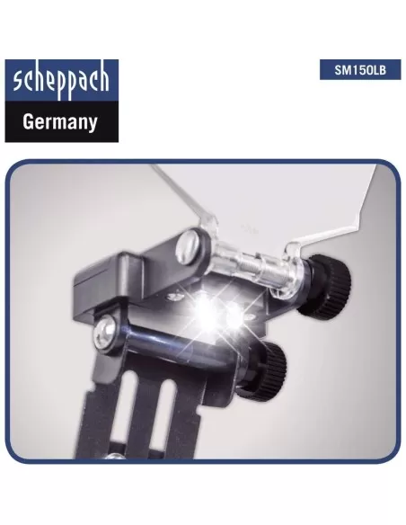 Smerigliatrice da banco mola spazzola da 6" ø150 Scheppach sm150lb luce-led 400w