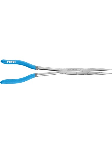 1 - Pinza a becco lungo doppio snodo dritto 335 mm Fervi 0872/pdd