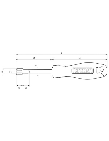 2 - Chiave a bussola con impugnatura 12 mm Fervi cb02/13