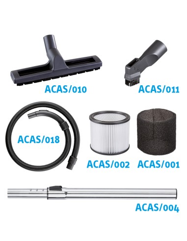 2 - Aspirapolvere aspiraliquidi 60l 2 motori 2800w e accessori Fervi a024/602