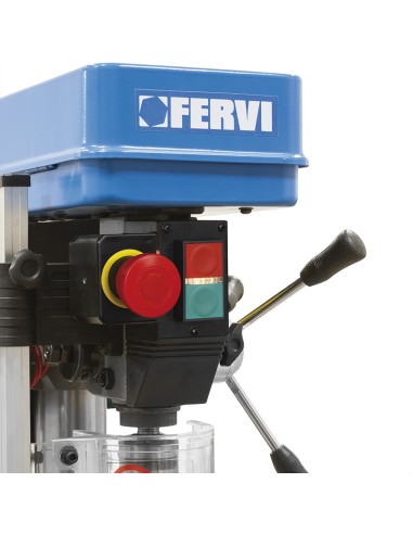 3 - Trapano a colonna da banco con trasmissione a cinghia 375w 230v Fervi 0011