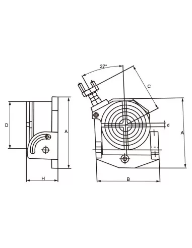 2 - Tavola girevole basculante per fresatrice Fervi t016/100