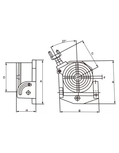 2 - Tavola girevole basculante per fresatrice Fervi t016/100