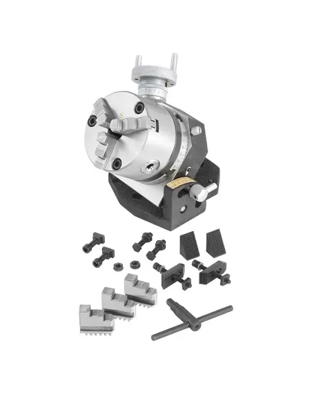 1 - Tavola girevole basculante con mandrino per fresatrice Fervi t017/100