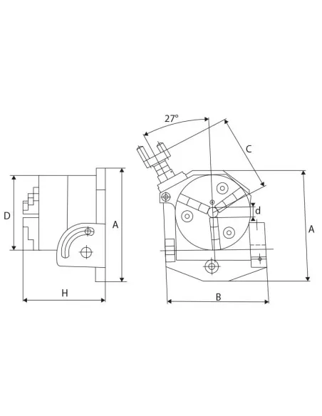2 - Tavola girevole basculante con mandrino per fresatrice Fervi t017/100