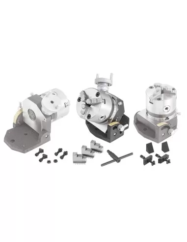 3 - Tavola girevole basculante con mandrino per fresatrice Fervi t017/100