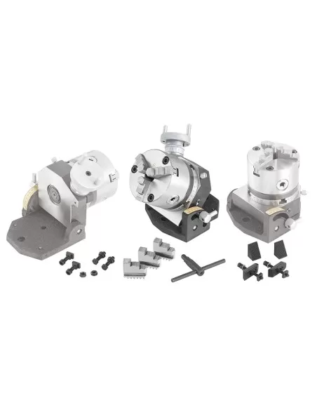 3 - Tavola girevole basculante con mandrino per fresatrice Fervi t017/100