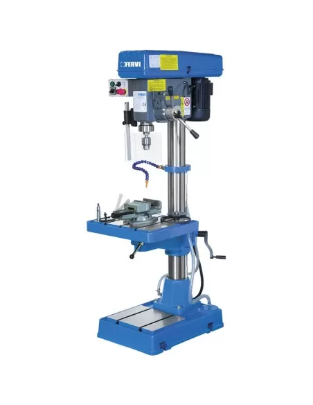 1 - Trapano a colonna ferro trifase trasmissione a cinghia 400v 11 kw Fervi t032da