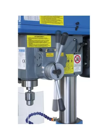 3 - Trapano a colonna ferro trifase trasmissione a cinghia 400v 11 kw Fervi t032da