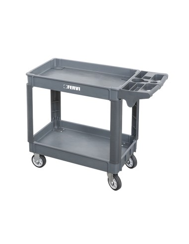 Carrello a 2 vasche polipropilene con ruote Fervi c065/2