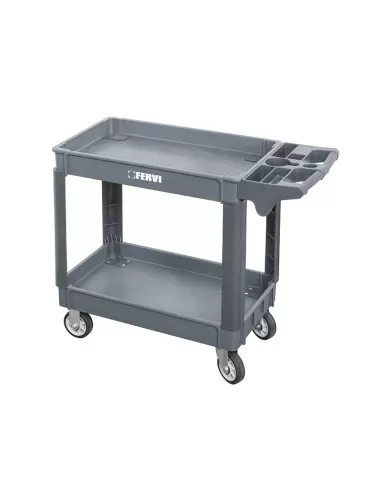 Carrello a 2 vasche polipropilene con ruote Fervi c065/2